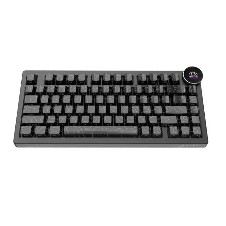 Bluetooth механична геймърска клавиатура Ajazz AK820 V2 PRO, 75%, White Peach Linear Switch, PBT Keycaps, RGB подсветка, 10000mA