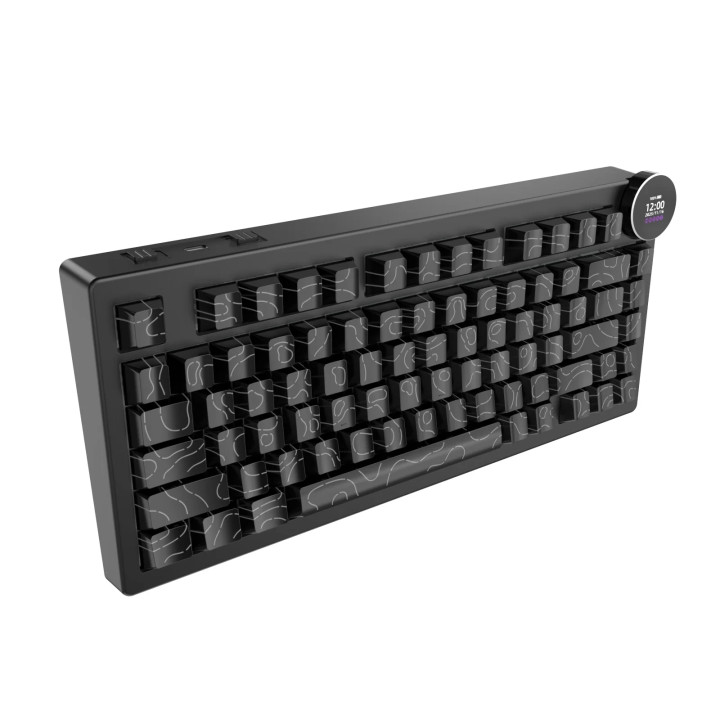 Bluetooth механична геймърска клавиатура Ajazz AK820 V2 PRO, 75%, White Peach Linear Switch, PBT Keycaps, RGB подсветка, 10000mA