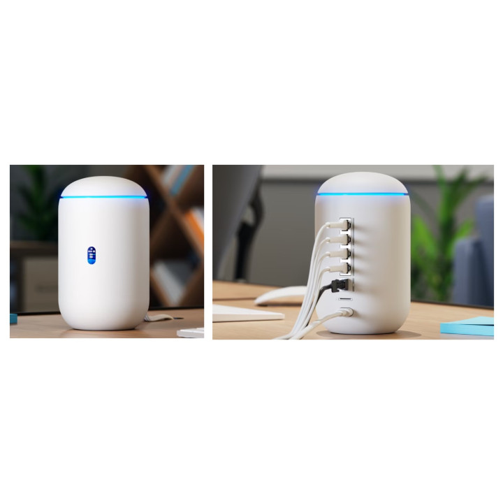 Десктоп маршрутизатор Ubiquiti UniFi Dream Router 7 UDR7, 10G SFP+, Quad-core ARM Cortex-A53 1.5GHz, WiFi 6/6E/7, Пасивно охлажд
