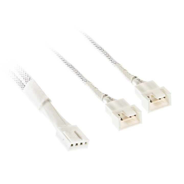 Кабел Kolink PWM 1-2 Сплитер, 350 мм, 4-PIN, Оплетен, Бял - ZUAD-1631 - 1