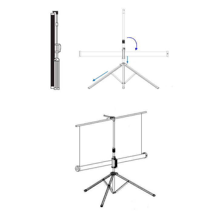Екран на стойка трипод Elite T120UWH, 120" (16:9) 266.7 x 150.1 cm, 16:9, височина 330/ 214 см., черна стойка, MaxWhite - 6