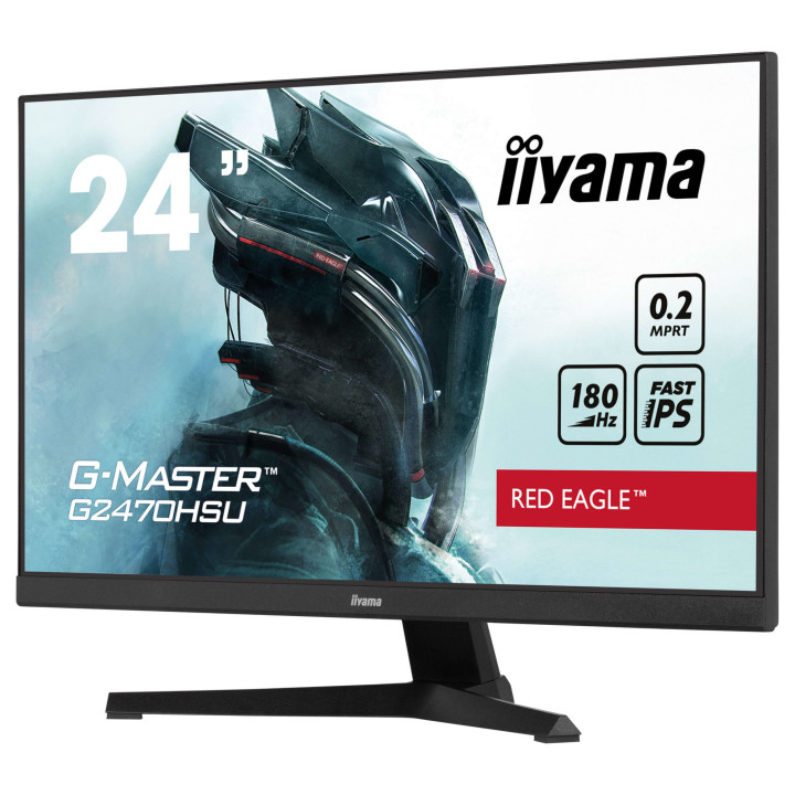 Монитор IIYAMA G2470HSU-B6, 23.8" Full HD IPS, 180H, 0.2ms, Adaptive Sync, HDMI, DisplayPort, USB хъб - 3