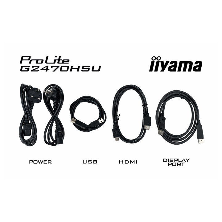 Монитор IIYAMA G2470HSU-B6, 23.8" Full HD IPS, 180H, 0.2ms, Adaptive Sync, HDMI, DisplayPort, USB хъб - 12