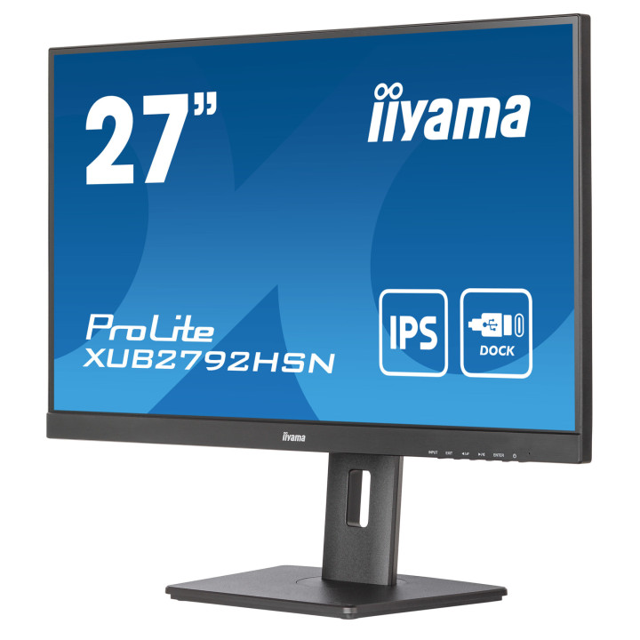 Монитор IIYAMA XUB2792HSN-B5, 27" Full HD IPS, USB-C докинг станция с 65W захранване и ергономична стойка - 4
