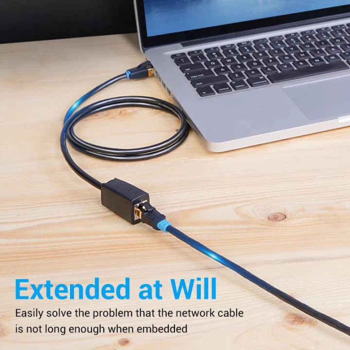 Удължителен кабел Vention Cat.8 SSTP Extension Patch Cable 1M Black 40Gbps - IKHBF