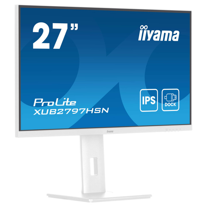 Монитор IIYAMA XUB2797HSN-W2, 27" Full HD IPS, 100Hz, USB-C Docking станция с Power Delivery 65W и ергономична стойка - 3
