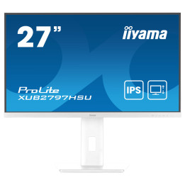 Монитор IIYAMA XUB2797HSU-W2, 27" Full HD IPS, 100Hz, 1ms и ергономична стойка с регулиране на височина, наклон, въртене - 1