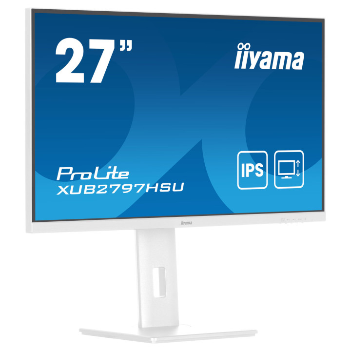 Монитор IIYAMA XUB2797HSU-W2, 27" Full HD IPS, 100Hz, 1ms и ергономична стойка с регулиране на височина, наклон, въртене - 3