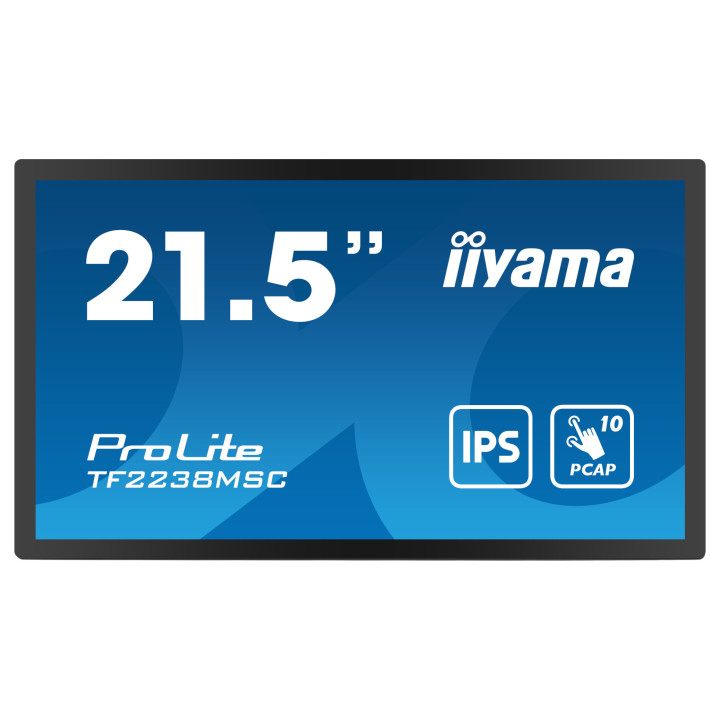 Монитор IIYAMA TF2238MSC-B1, 21.5" Full HD IPS Touchscreen, 10-точков PCAP сензор - 1