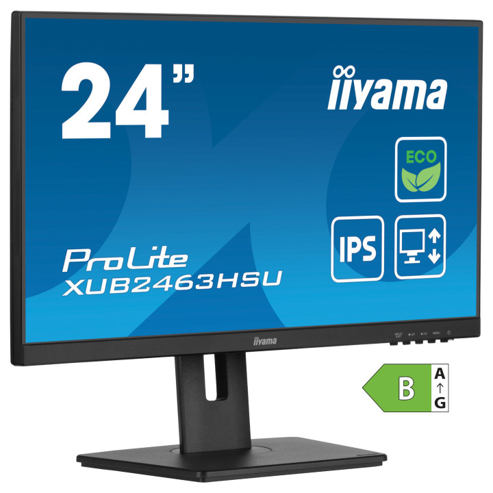 Монитор IIYAMA XUB2463HSU-B1, 23.8" Full HD IPS, 100Hz, 3ms, 96% sRGB, ергономична стойка  - 3