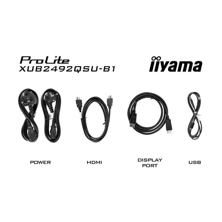 Монитор IIYAMA XUB2492QSU-B1, 23.8" 2560x1440 IPS, USB Hub, Type-C - 4