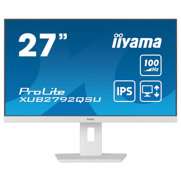Монитор IIYAMA XUB2792QSU-W6, 27" 2K IPS,100 Hz, HDMI, DP, USB-HUB - 1