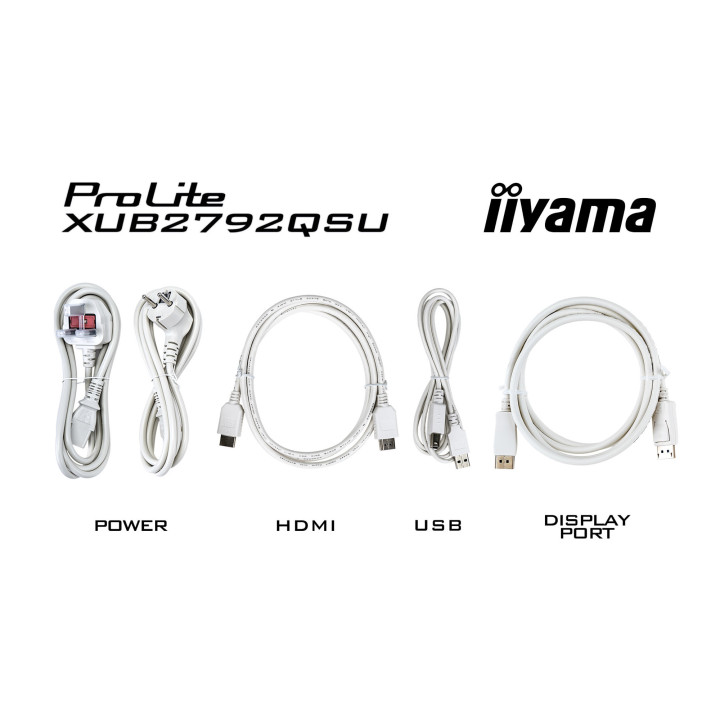 Монитор IIYAMA XUB2792QSU-W6, 27" 2K IPS,100 Hz, HDMI, DP, USB-HUB - 12