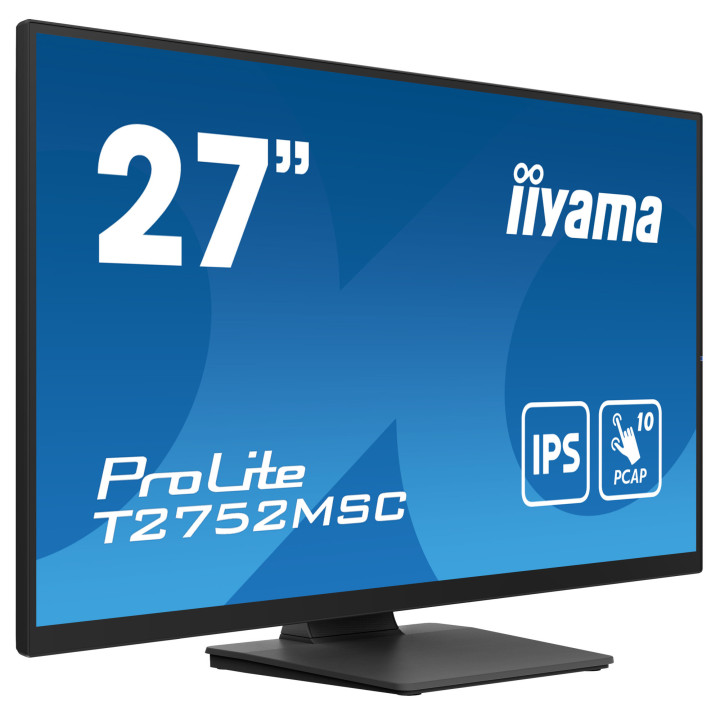 Монитор IIYAMA T2752MSC-B1, 27" Full HD IPS Touch 10-точков PCAP, 400 cd/m², HDMI, DisplayPor, USB хъб  - 2