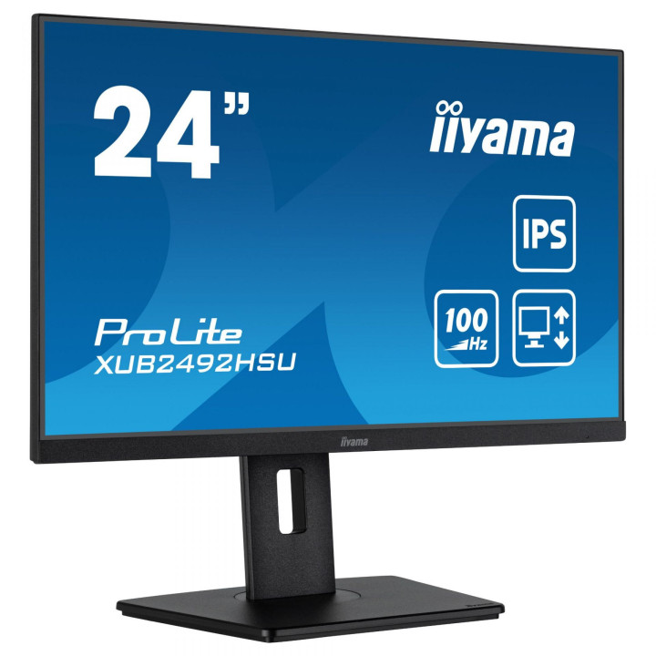 Монитор IIYAMA XUB2492HSU-B6, 23.8" Full HD IPS, 100Hz, 0.4ms, 99% sRGB, 4x USB 3.2 - 2