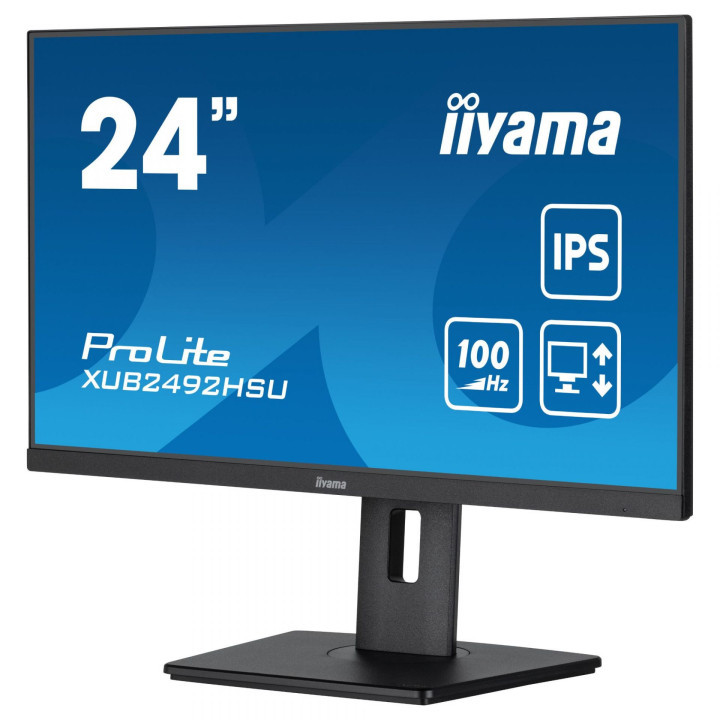 Монитор IIYAMA XUB2492HSU-B6, 23.8" Full HD IPS, 100Hz, 0.4ms, 99% sRGB, 4x USB 3.2 - 3