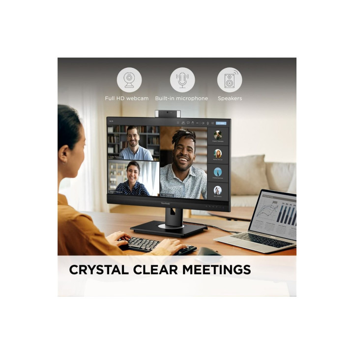 Монитор VIEWSONIC VG2756V-2K, 27" QHD IPS, webcam с LED осветление, USB-C докинг станция с 90W захранване - 4