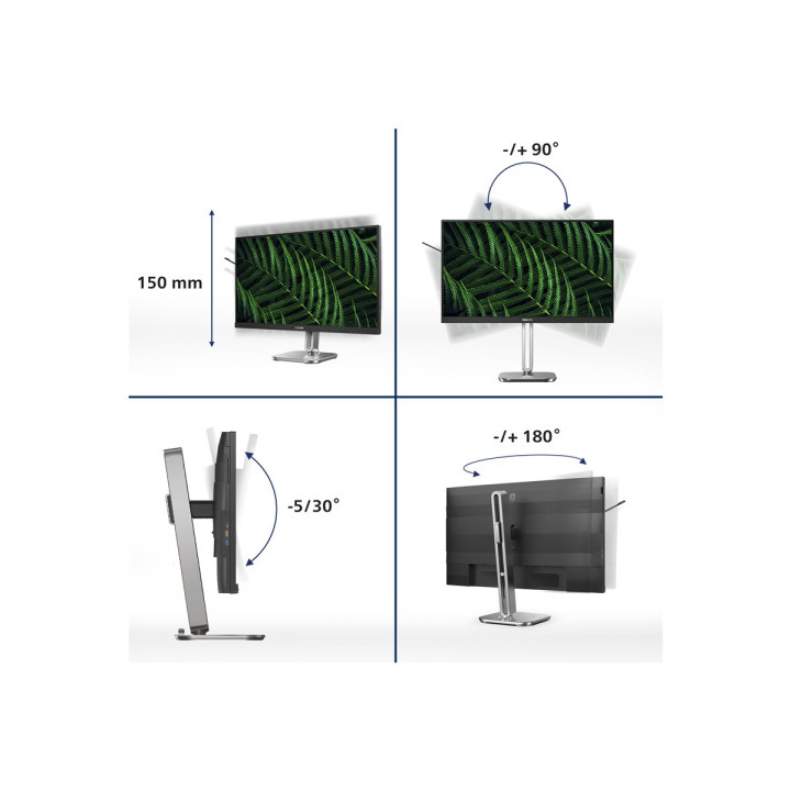 Монитор Philips 27B2G5500, 27" QHD IPS 100Hz, 108% sRGB, 94% NTSC, LowBlue режим - 27B2G5500/00 - 3