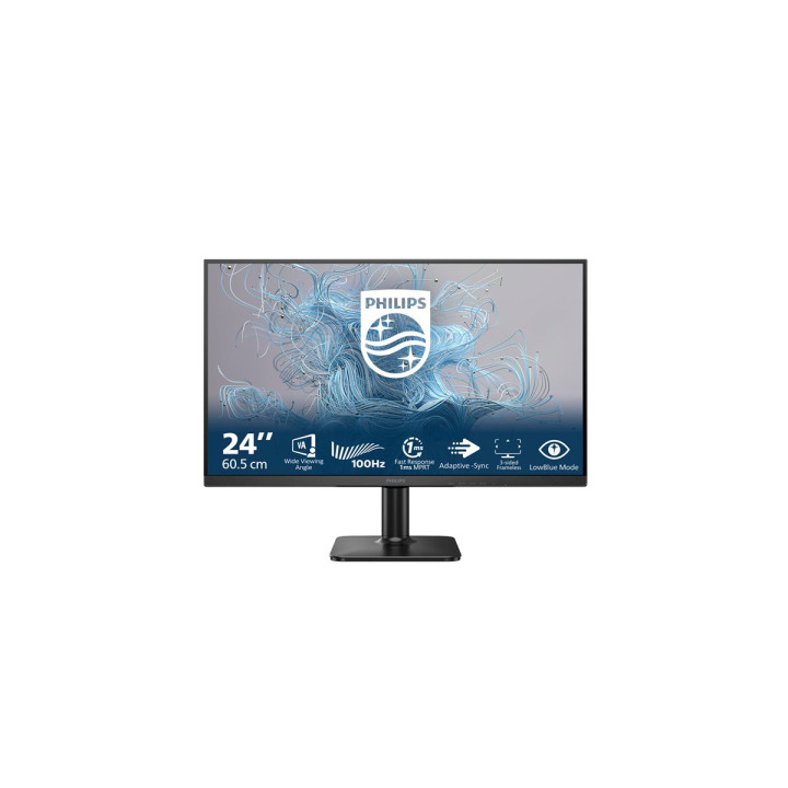Монитор Philips 24E2N1100LB, 23.8" Full HD VA 100Hz, HDMI, D-Sub - 24E2N1100LB/00 - 1