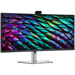 Монитор DELL P3426WEB, 34" WQHD IPS Curved, 4K уеб камера, микрофон, говорители, докинг с USB-C порт за зареждане до 90W, RJ-45 