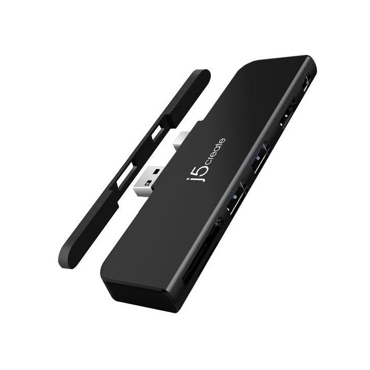 Докинг станция j5create JDD320B, USB-A, Mini DP, SD, MicroSD, HDMI - J5-JDD320B - 1
