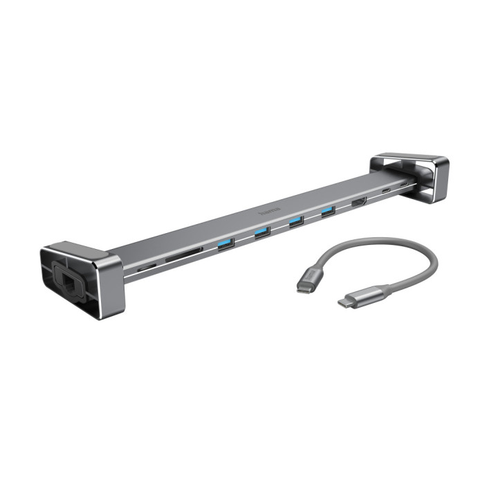 Докинг станция HAMA 9 в 1, 4 x USB-A, USB-C, HDMI, RJ45, SD, MicroSD - HAMA-200103 - 1