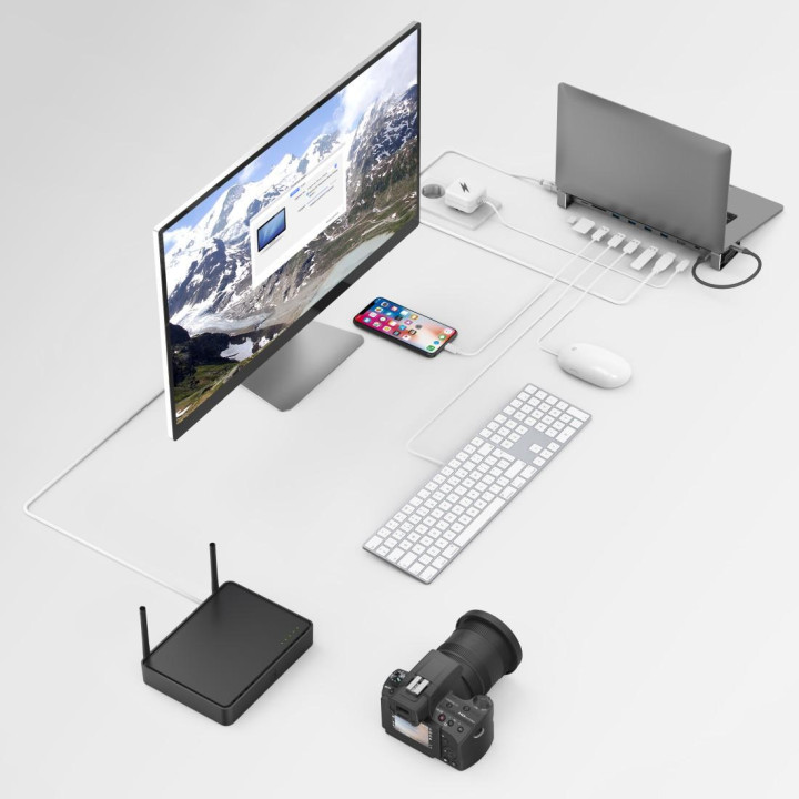 Докинг станция HAMA 9 в 1, 4 x USB-A, USB-C, HDMI, RJ45, SD, MicroSD - HAMA-200103 - 3