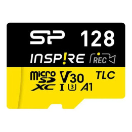 SD карта Silicon Power Inspire, 128GB microSDXC Class 10 UHS-I U3 V30 A2 - SP128GBSTXLA2V1NSP - 1