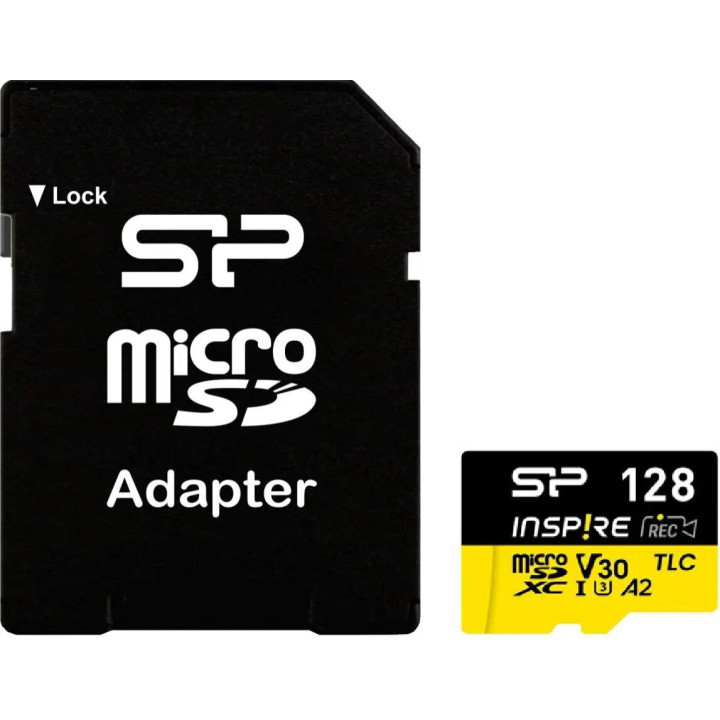 SD карта Silicon Power Inspire, 128GB microSDXC Class 10 UHS-I U3 V30 A2 - SP128GBSTXLA2V1NSP - 2