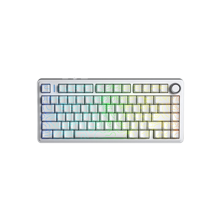Bluetooth механична геймърска клавиатура Aula F75HE, 75%, Magnetic Black King Linear, RGB, Алуминиум - F75HE-BKS-WH - 1