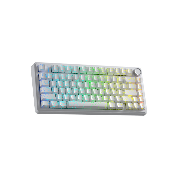 Bluetooth механична геймърска клавиатура Aula F75HE, 75%, Magnetic Black King Linear, RGB, Алуминиум - F75HE-BKS-WH - 3