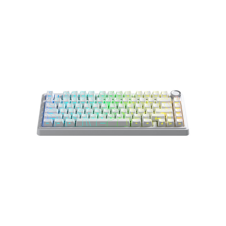Bluetooth механична геймърска клавиатура Aula F75HE, 75%, Magnetic Black King Linear, RGB, Алуминиум - F75HE-BKS-WH - 4