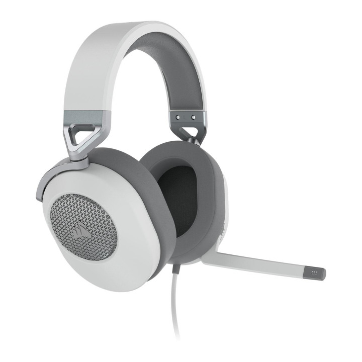 Геймърски слушалки Corsair HS65, 50mm, 32Ω, с микрофон, бели - CA-9011271-EU - 1