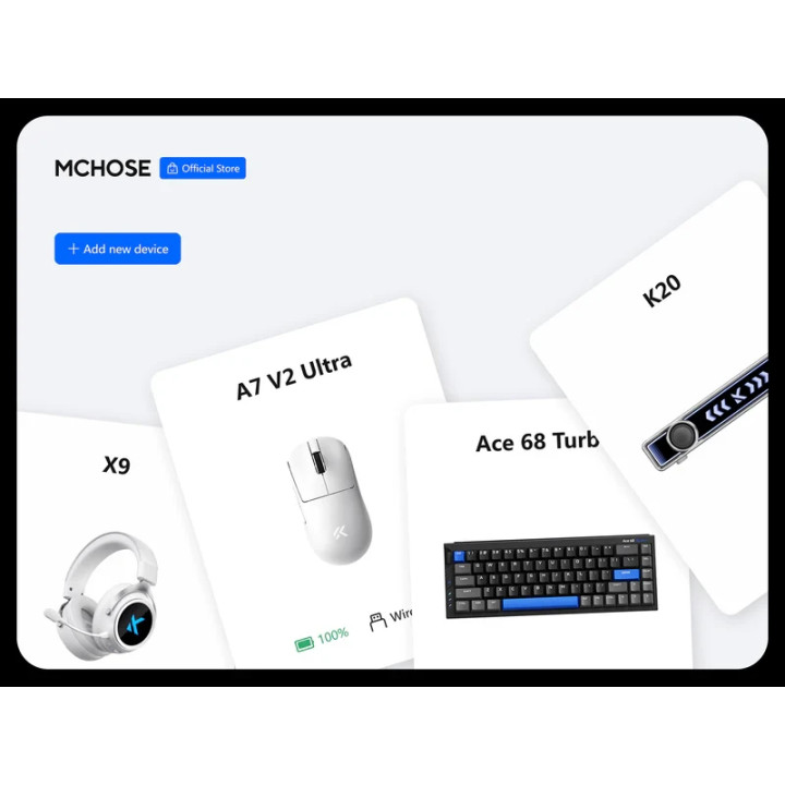 Mеханична геймърска клавиатура MCHOSE Ace 68 Turbo, 68 клавиша, Mount Tai Magnetic Switch GT Tactile, 16K Polling Rate, RGB подс