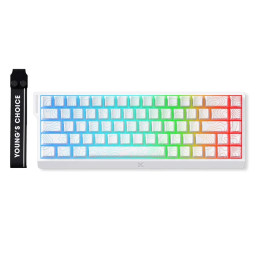 Механична геймърска клавиатура MCHOSE Ace 68, 65%, 8000Hz, Ice Rhino Magnetic Switch Linear, Бяла - MC-ACE68-17 - 1