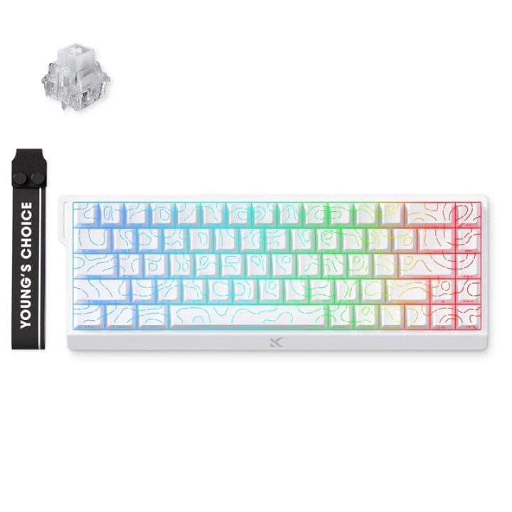 Механична геймърска клавиатура MCHOSE Ace 68, 65%, 8000Hz, Ice Rhino Magnetic Switch Linear, Бяла - MC-ACE68-17 - 2