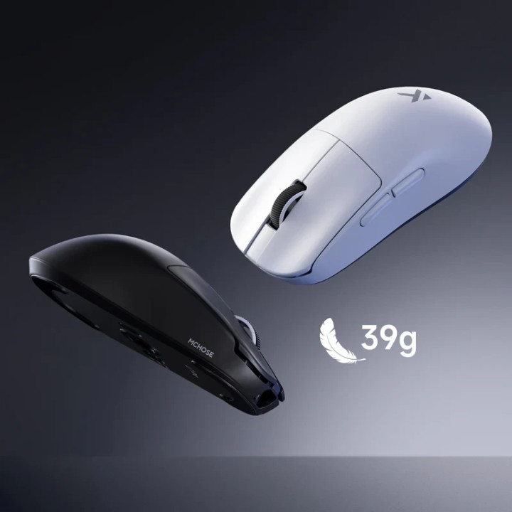 Bluetooth/Безжична геймърска мишка MCHOSE L7 Ultra Plus, Бял, Оптична Kailh, 8000Hz, 42000 DPI - HW-L7-13KH - 8