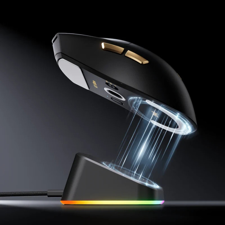 Bluetooth/Безжична геймърска мишка MCHOSE K7 Ultra Black, 8K, Omron Mechanical, 42000 DPI, RGB - HW-K7-13 - 2
