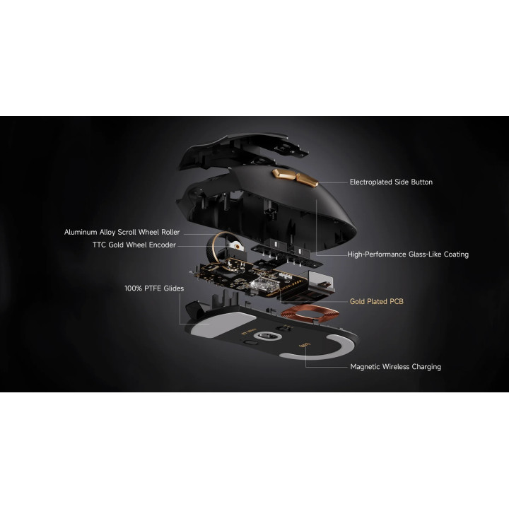 Bluetooth/Безжична геймърска мишка MCHOSE K7 Ultra Black, 8K, Omron Mechanical, 42000 DPI, RGB - HW-K7-13 - 11