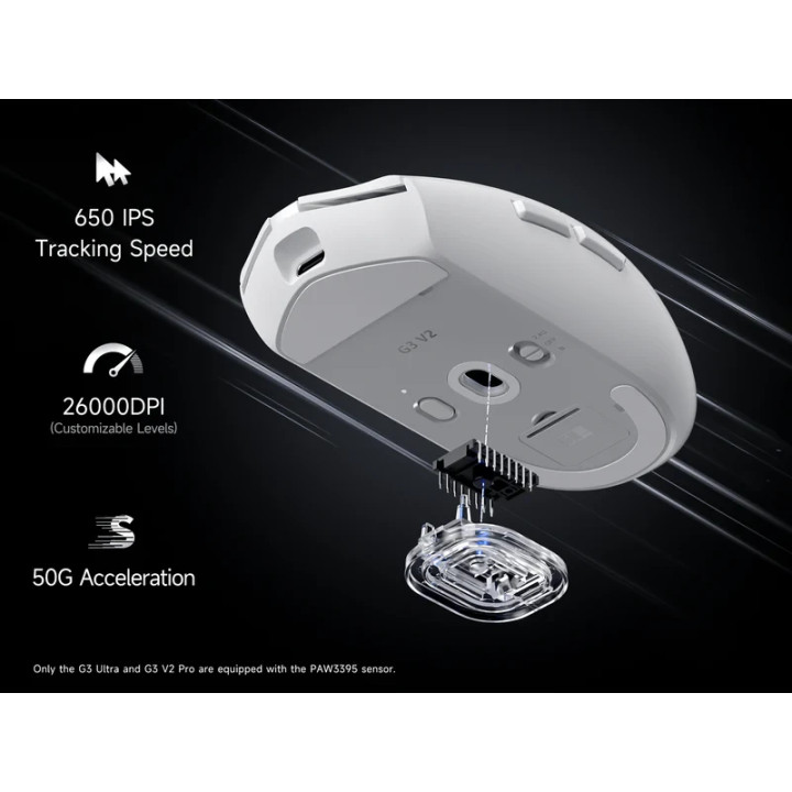 Bluetooth/Безжична геймърска мишка MCHOSE G3 V2, Черна, Omron Mechanical, 12000 DPI, 1000Hz - MC-G3V2-5 - 6