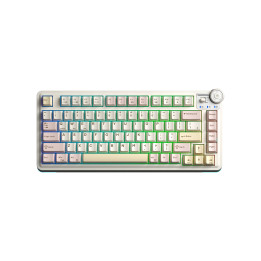 Bluetooth механична геймърска клавиатура Aula AU75, 75% Layout, Bloomfield Linear Switch, Бежова - AU75-BS-BEIGE - 1