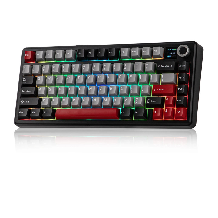 Bluetooth механична геймърска клавиатура Aula F75 MAX, 75%, Reaper Switch Linear, 80 клавиша, RGB подсветка - F75MAX-RS-BR - 4