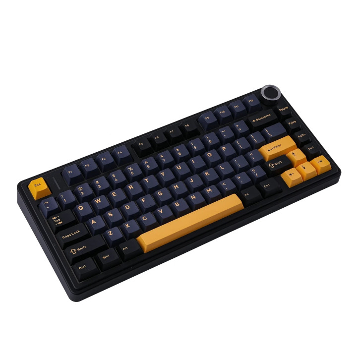 Bluetooth механична геймърска клавиатура Aula F75 Thunder Black, 75%, Reaper Switch Linear, RGB подсветка - F75-THUNDER-RS-BK - 
