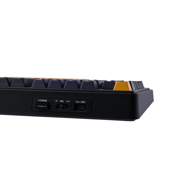 Bluetooth механична геймърска клавиатура Aula F75 Thunder Black, 75%, Reaper Switch Linear, RGB подсветка - F75-THUNDER-RS-BK - 