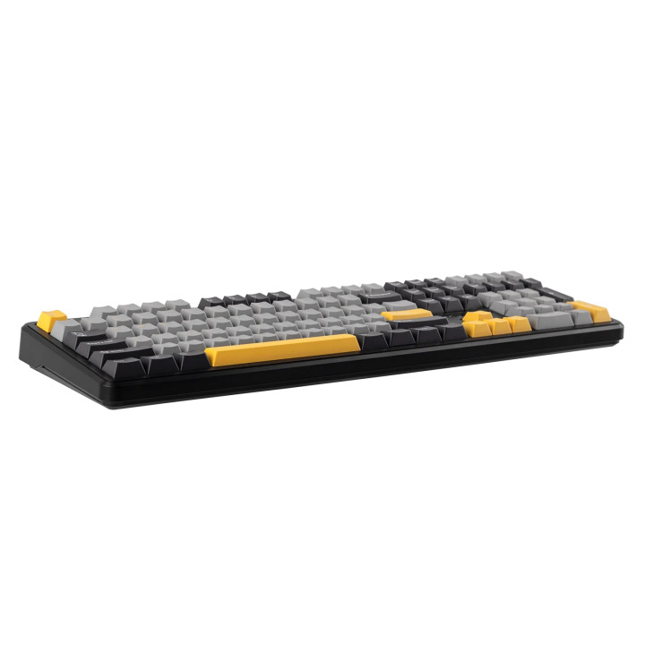 Bluetooth механична геймърска клавиатура Aula F108, 108 клавиша, Volcanic Switch Linear, PBT Cherry Profile, RGB подсветка, Алум