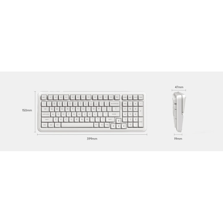 Bluetooth механична геймърска клавиатура MCHOSE MC-K99 V3, 98% размер, Linear Icy Creamsicle Switch, RGB подсветка - MC-K99V3-4 