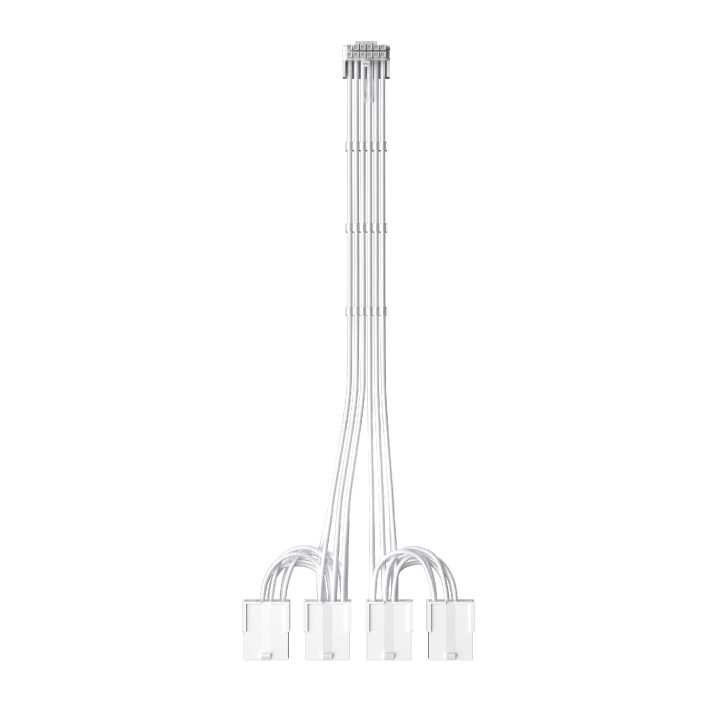 Удължителен кабел 1stPlayer Custom Sleeved Modding Cable White, 4 x PCIe 8-pin to 12VHPWR - FM4-B-WH