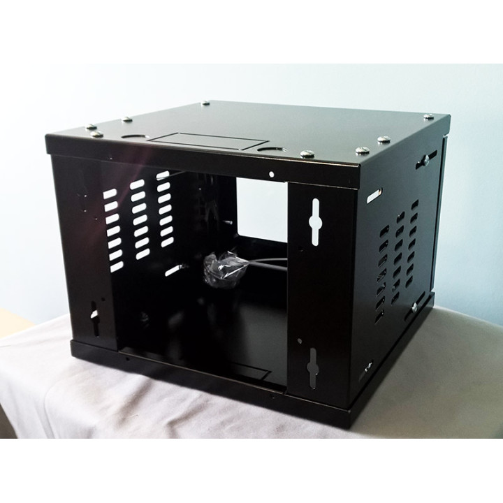 Шкаф 4U стенен монтаж, 350х300мм, стъклена врата, 10", RAL9004 - x-30606 - 5