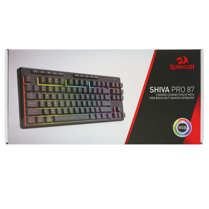 Bluetooth механична геймърска клавиатура Redragon Shiva TKL Pro K516RGB-PRO, RGB осветление - 7