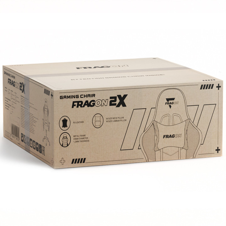 Геймърски стол FragON 3X Series V2, Черен, Изкуствена кожа, 130 Kg макс. тегло, Регулируеми подлакътници - FRGN_3X_R2_BLACK - 10